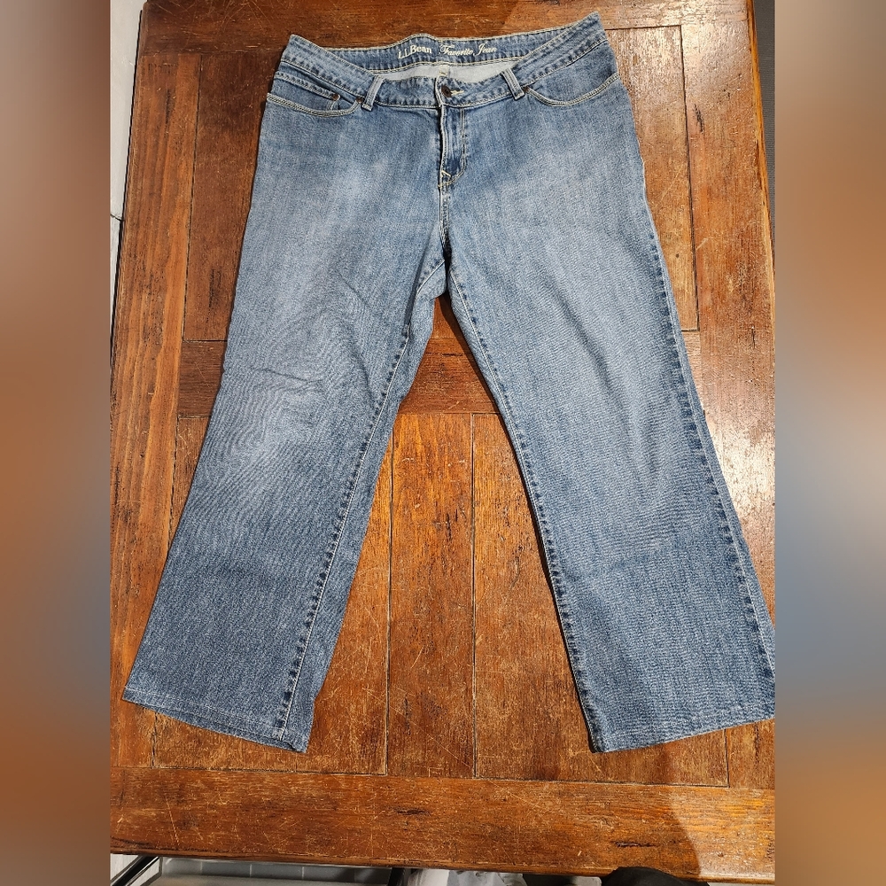 Ll Bean Favorite Jean Classic Blue Denim Jeans Size 18‎ Petite